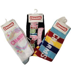 Charms Lollipop 3-pair Candy Food Novelty Mens Adult Size 6-12 Crew Socks NWT